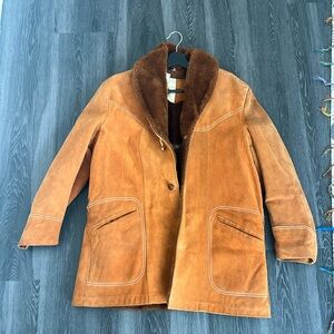 Premium leather suede jacket with Sherpa